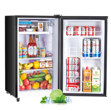 Load image into Gallery viewer, Casabay Mini Fridge with Freezer 3.2 Cu.Ft Compact Dorm Refrigerator for Kitchen, Office, Bedroom, Removable Glass Shelves Adjustable Thermostat Low Noise, 17.5" D x 17.7" W x 31.5" H (Silver)