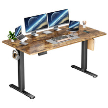 Load image into Gallery viewer, Casabay Electric Height Adjustable Standing Desk, 48"x24" Sit-to-Stand Desk Ergonomic Rising Computer Table for Home Office (Rustic Brown)