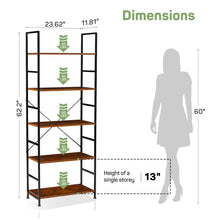 Load image into Gallery viewer, Casabay Book Shelf, 5-Tier Tall Bookcase with Steel Frame for Bedroom, Living Room, Kitchen or Home Office, Brown