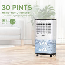 Load image into Gallery viewer, Dehumidifier with Drain Hose for Auto or Manual Drainage, 2000 Sq.Ft Energy Star Dehumidifiers for Basement Home Bedroom Large Room Bathroom, 30 Pints Dehumidification Capacity