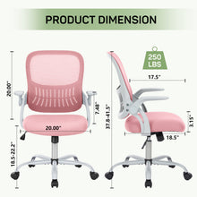 Load image into Gallery viewer, Casabay Office Chair, Ergonomic Mesh Desk Rolling Work Swivel Task Chairs with Flip-up Armrests, Comfortable Lumbar Support, for Home, Bedroom, Study, Pink
