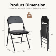 Load image into Gallery viewer, Casabay Folding Chairs Set of 2, Metal Foldable Chairs with Leather Padded Seat and Back, Stackable Heavy Duty Portable Chairs for Home, Office, Party, Indoor Outdoor Use