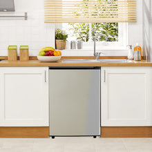Load image into Gallery viewer, Casabay Mini Fridge with Freezer 3.2 Cu.Ft Compact Dorm Refrigerator for Kitchen, Office, Bedroom, Removable Glass Shelves Adjustable Thermostat Low Noise, 17.5" D x 17.7" W x 31.5" H (Silver)