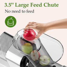 Load image into Gallery viewer, Masticating Juicer Machines, 3.5" Large Feed Chute Cold Press Juicer for Whole Fruits and Vegetables, Juice Extractor Machine BPA Free with Quiet Motor, 5 Speed Modes, Easy to Clean