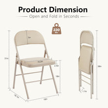 Load image into Gallery viewer, Casabay Folding Chairs Set of 2, Metal Foldable Chairs with Leather Padded Seat and Back, Stackable Heavy Duty Portable Chairs for Home, Office, Party, Indoor Outdoor Use