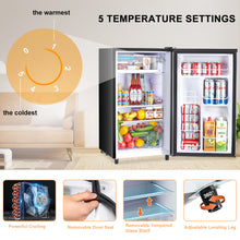 Load image into Gallery viewer, Casabay Mini Fridge with Freezer 3.2 Cu.Ft Compact Dorm Refrigerator for Kitchen, Office, Bedroom, Removable Glass Shelves Adjustable Thermostat Low Noise, 17.5" D x 17.7" W x 31.5" H