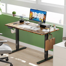 Load image into Gallery viewer, Casabay Electric Height Adjustable Standing Desk, 48"x24" Sit-to-Stand Desk Ergonomic Rising Computer Table for Home Office (Rustic Brown)