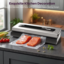 Load image into Gallery viewer, Vacuum Sealer Machine Powerful 90Kpa Precision 6-in-1 Food Preservation System with 2 Bag Rolls & 5 Pre-cut Bags, Widened 12mm Sealing Strip, Built-in Cutter, Dry&Moist Modes, Compact Design, Silver