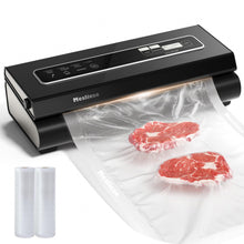 Load image into Gallery viewer, Vacuum Sealer Machine Powerful 90Kpa Precision 6-in-1 Food Preservation System with 2 Bag Rolls & 5 Pre-cut Bags, Widened 12mm Sealing Strip, Built-in Cutter, Dry&Moist Modes, Compact Design, Silver