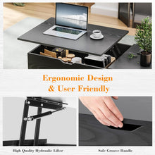 Load image into Gallery viewer, Lift Top Coffee Tables for Living Room, Small Modern Wooden Center Tables with Storage Shelf and Hidden Compartment