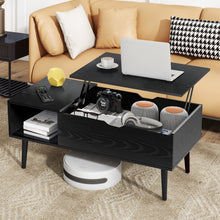 Load image into Gallery viewer, Lift Top Coffee Tables for Living Room, Small Modern Wooden Center Tables with Storage Shelf and Hidden Compartment