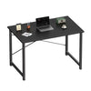 Casabay 40 Inch Computer Desk Home Office Desk with X-Shaped Metal Frame, Waterproof Writing Table with Simple Style for Small Space, Black