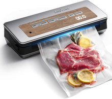 Load image into Gallery viewer, Vacuum Sealer Machine, Powerful 90kPa 120W Wide Seal All-in-1 Food Storage Sealer with 2 Bag Rolls and 5pcs Pre-cut Bags, Built-in Cutter, Bags Storage and Digital Countdown Display
