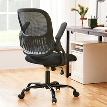 Load image into Gallery viewer, Casabay Office Chair, Ergonomic Mesh Desk Rolling Work Swivel Task Chairs with Flip-up Armrests, Comfortable Lumbar Support, for Home, Bedroom, Study, Black
