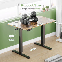 Load image into Gallery viewer, Casabay Electric Height Adjustable Standing Desk, 40"x24" Sit-to-Stand Desk Ergonomic Rising Computer Table for Home Office (Rustic Brown)
