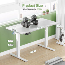 Load image into Gallery viewer, Casabay Electric Height Adjustable Standing Desk, 48"x24" Sit-to-Stand Desk Ergonomic Rising Computer Table for Home Office (White)
