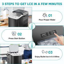 Load image into Gallery viewer, Casabay Ice Maker, Portable Countertop Ice Machine Quiet Cubes Makers with Ice Scoop, Basket and Handle Self-Cleaning, 9 Cubes in 6 Mins, 26.5lbs/24Hrs, 2 Sizes of Bullet Ice for Home Kitchen Party Office
