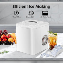 Load image into Gallery viewer, Casabay Portable Ice Maker, 9 Cubes in 6 Mins, 26 lbs/Day, Self-Cleaning, 2 Bullet Sizes, for Home &amp; Office (White)
