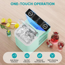 Load image into Gallery viewer, Casabay Ice Maker, Portable Countertop Ice Machine Quiet Cubes Makers with Ice Scoop, Basket and Handle Self-Cleaning, 9 Cubes in 6 Mins, 26.5lbs/24Hrs, 2 Sizes of Bullet Ice for Home Kitchen Party Office (Green)
