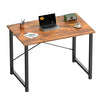 Casabay 44 Inch Computer Desk Home Office Desk with X-Shaped Metal Frame, Waterproof Writing Table with Simple Style for Small Space, Brown