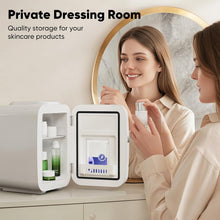 Load image into Gallery viewer, Casabay Mini Refrigerator for Bedroom, Car, Office, Dorm 4L/6 Can Cooler &amp; Warmer Portable Small Compact Fridge for Skincare
