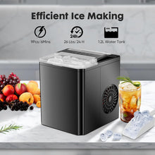 Load image into Gallery viewer, Casabay Portable Ice Maker, 9 Cubes in 6 Mins, 26 lbs/Day, Self-Cleaning, 2 Bullet Sizes, for Home &amp; Office
