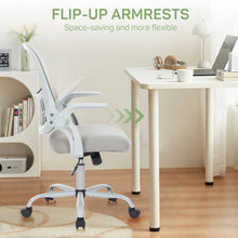 Load image into Gallery viewer, Casabay Office Chair, Ergonomic Mesh Desk Rolling Work Swivel Task Chairs with Flip-up Armrests, Comfortable Lumbar Support, for Home, Bedroom, Study, Gray
