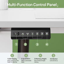 Load image into Gallery viewer, Casabay Electric Height Adjustable Standing Desk, 48"x24" Sit-to-Stand Desk Ergonomic Rising Computer Table for Home Office (White)
