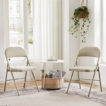 Load image into Gallery viewer, Casabay Folding Chairs Set of 2, Metal Foldable Chairs with Leather Padded Seat and Back, Stackable Heavy Duty Portable Chairs for Home, Office, Party, Indoor Outdoor Use

