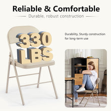 Load image into Gallery viewer, Casabay Folding Chairs Set of 2, Metal Foldable Chairs with Leather Padded Seat and Back, Stackable Heavy Duty Portable Chairs for Home, Office, Party, Indoor Outdoor Use
