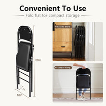 Load image into Gallery viewer, Casabay Folding Chairs Set of 2, Metal Foldable Chairs with Leather Padded Seat and Back, Stackable Heavy Duty Portable Chairs for Home, Office, Party, Indoor Outdoor Use
