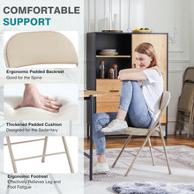 Load image into Gallery viewer, Casabay Folding Chairs Set of 2, Metal Foldable Chairs with Leather Padded Seat and Back, Stackable Heavy Duty Portable Chairs for Home, Office, Party, Indoor Outdoor Use
