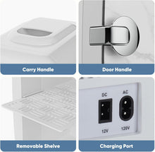 Load image into Gallery viewer, Casabay Mini Refrigerator for Bedroom, Car, Office, Dorm 4L/6 Can Cooler &amp; Warmer Portable Small Compact Fridge for Skincare
