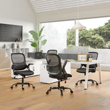 Load image into Gallery viewer, Casabay Office Chair, Ergonomic Mesh Desk Rolling Work Swivel Task Chairs with Flip-up Armrests, Comfortable Lumbar Support, for Home, Bedroom, Study, Black
