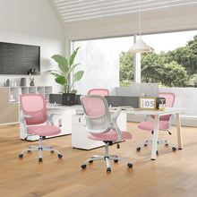 Load image into Gallery viewer, Casabay Office Chair, Ergonomic Mesh Desk Rolling Work Swivel Task Chairs with Flip-up Armrests, Comfortable Lumbar Support, for Home, Bedroom, Study, Pink
