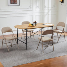 Load image into Gallery viewer, Casabay Folding Chairs Set of 2, Metal Foldable Chairs with Leather Padded Seat and Back, Stackable Heavy Duty Portable Chairs for Home, Office, Party, Indoor Outdoor Use
