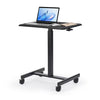 Casabay Mobile Small Standing Desk, Sit-Stand Portable Laptop Table with Lockable Wheels, Height Adjustable for Home Office, Black