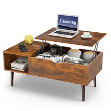Load image into Gallery viewer, Lift Top Coffee Tables for Living Room, Small Modern Wooden Center Tables with Storage Shelf and Hidden Compartment
