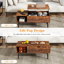 Load image into Gallery viewer, Lift Top Coffee Tables for Living Room, Small Modern Wooden Center Tables with Storage Shelf and Hidden Compartment
