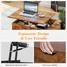 Load image into Gallery viewer, Lift Top Coffee Tables for Living Room, Small Modern Wooden Center Tables with Storage Shelf and Hidden Compartment
