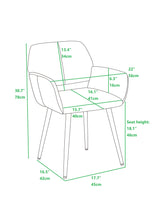 Load image into Gallery viewer, Casabay Dining Chair Mid-Century Side Chair with Upholstered Padded Seats &amp; Wooden Legs for Kitchen Living Dining Room (Blue)
