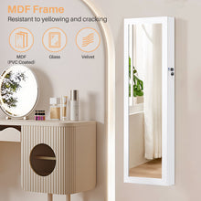 Load image into Gallery viewer, Jewelry Organizer Cabinet, 47.2-Inch Jewelry Armoire Wall or Door Mounted Lockable with Full-Length Mirror, 6 LEDs Large Capacity for Jewelry Storage
