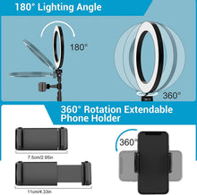 Load image into Gallery viewer, 9 inch Ring Light with Stand and Phone Holder, 50" Tripod with Remote
